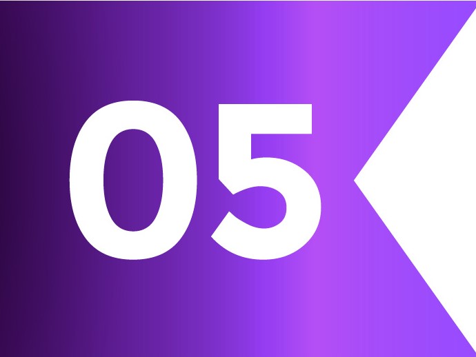 ribbon bullet points numbers from one to twelve
